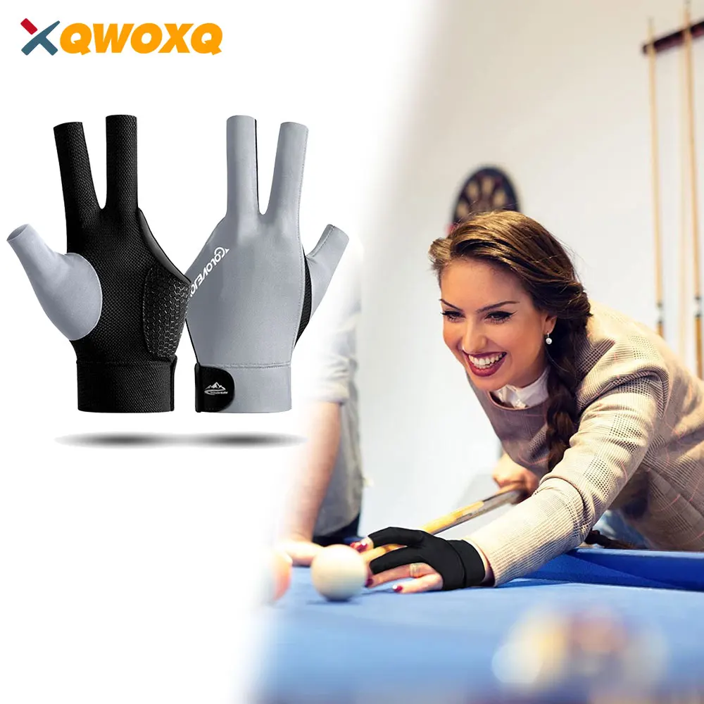 ElasticSnookerBilliardGlovesLeftHandBreathable3FingersSnookerGloveBilliardTable