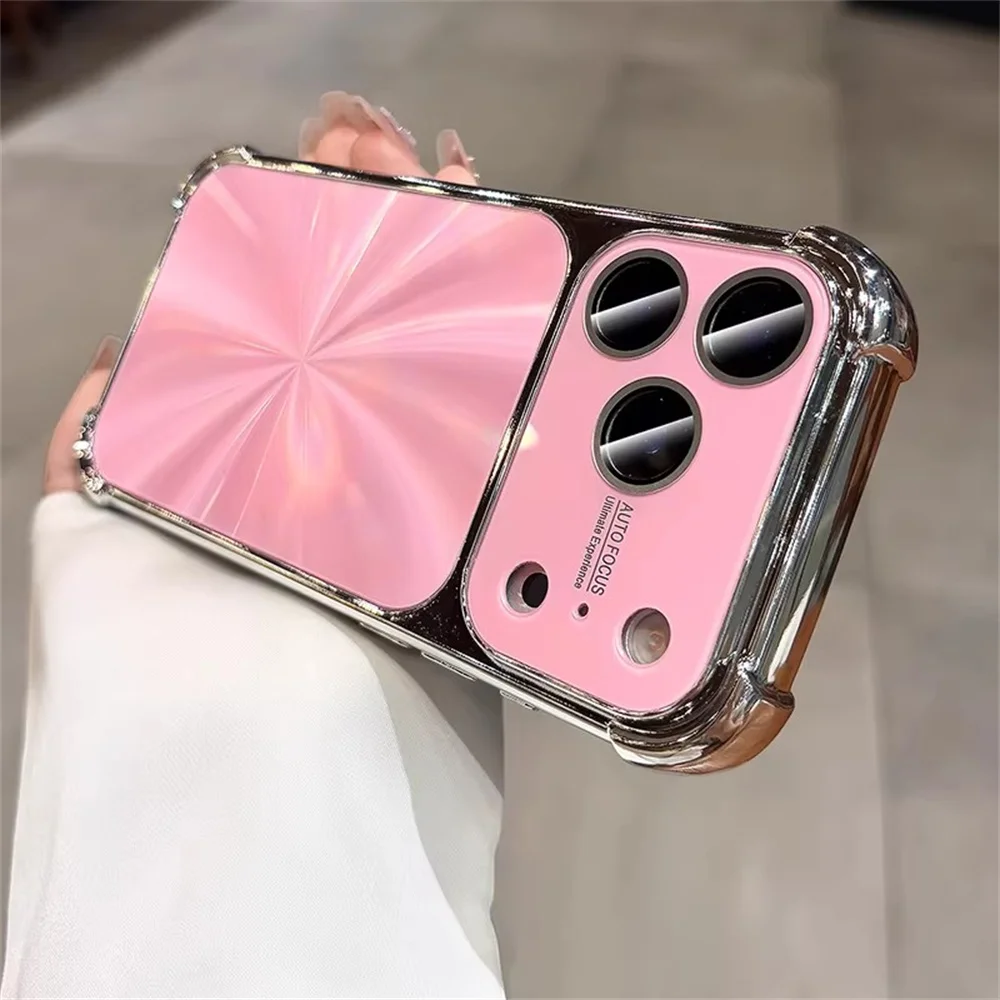 Glossy Glitter Aurora Shockproof Armour Phone Case with Full Lens Protection