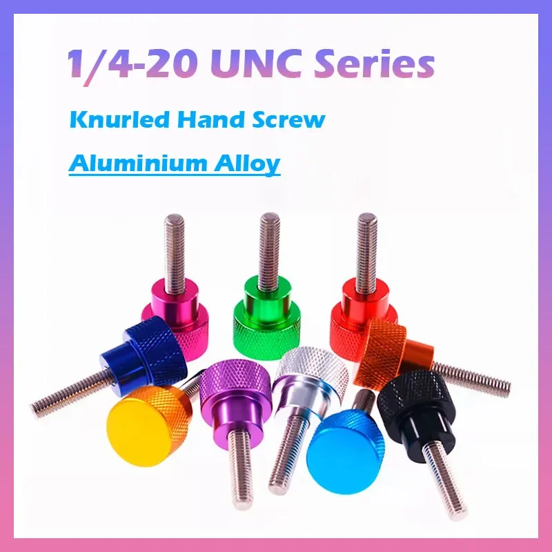 1Pcs 1 4 20 UNC Knurled Thumb Screws Aluminum Alloy Stainless Stee 