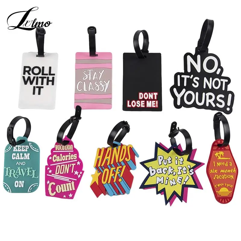 

Travel Accessories Novelty Letters Luggage Travel Tag Silica Gel Suitcase ID Addres Holder Baggage Boarding Tag Portable Label