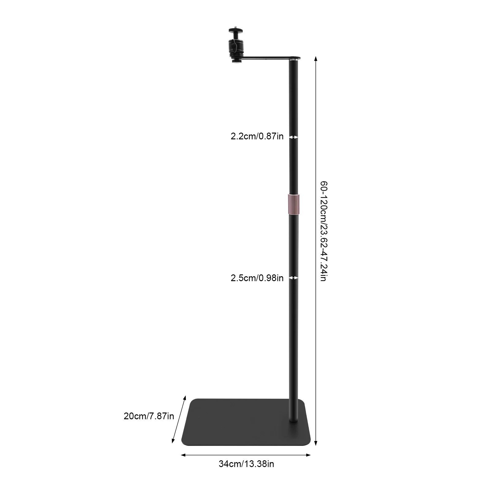 Universal 360 ° Drehbarer Projektorständer, höhenverstellbarer (60–120 cm) Bodenständer, versteckte Projektorhalterung für das Heimbüro im Freien – Detail 1