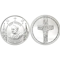 Gold - Plated Pope Francis Collectible Souvenir Coin - Creative Gift Edition (Silver)