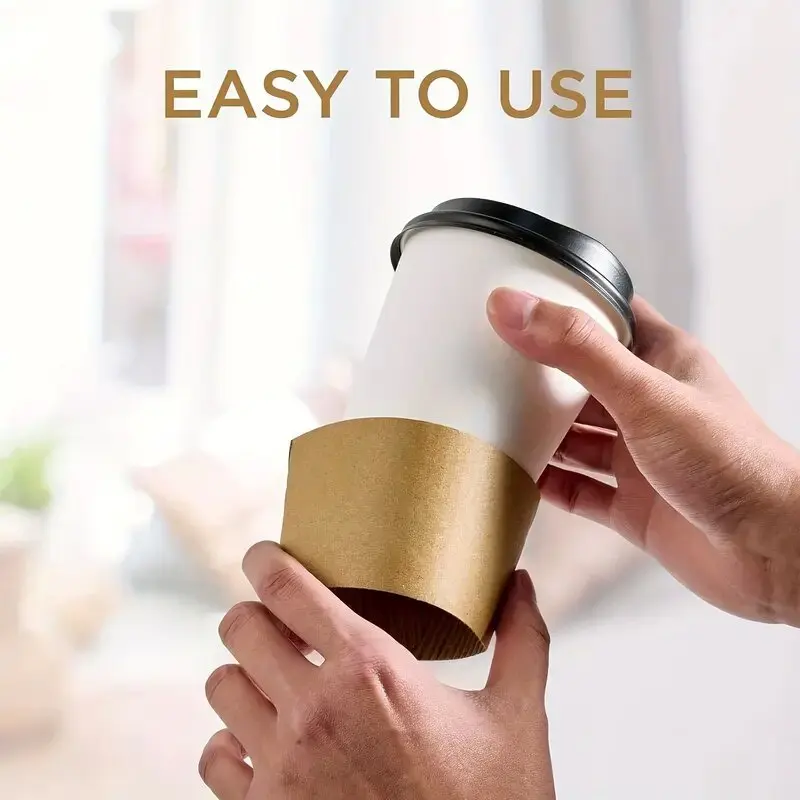 100/50PCS Disposable Cup Covers Kraft Paper Insulated Coasters Hot and Cold Beverages Home Party Restaurant Coffee Shop