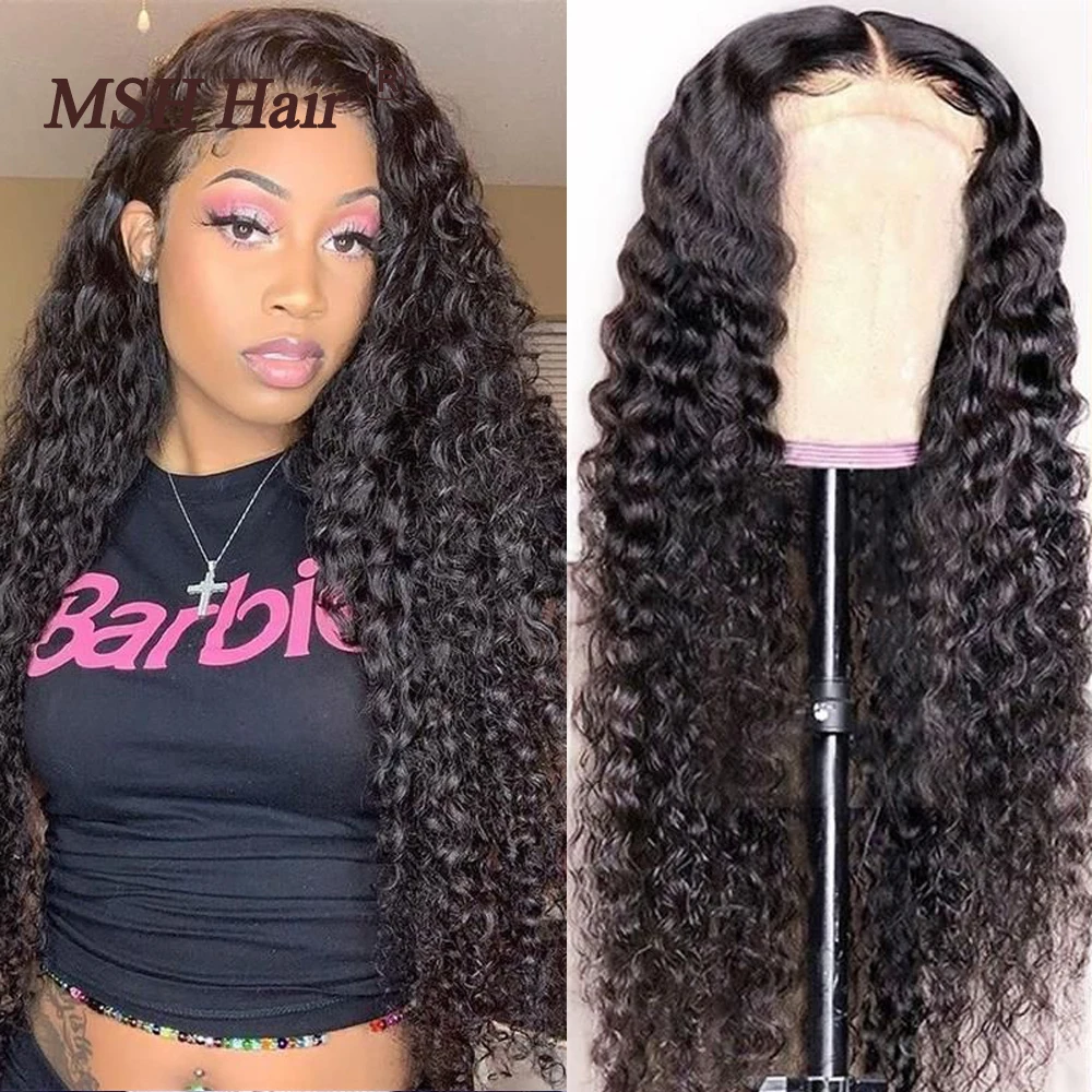 Msh Hair Lace Front Wigs Brazilian Deep Wave Lace Frontal Wig Human
