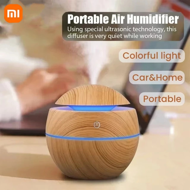 USB Ad Ultrasuoni Nebbia Fredda Spruzzatore Olio Essenziale Fragranza Mini Casa Grano di Legno Umidificatore Diffusore di Aroma D'aria Elettrico 1