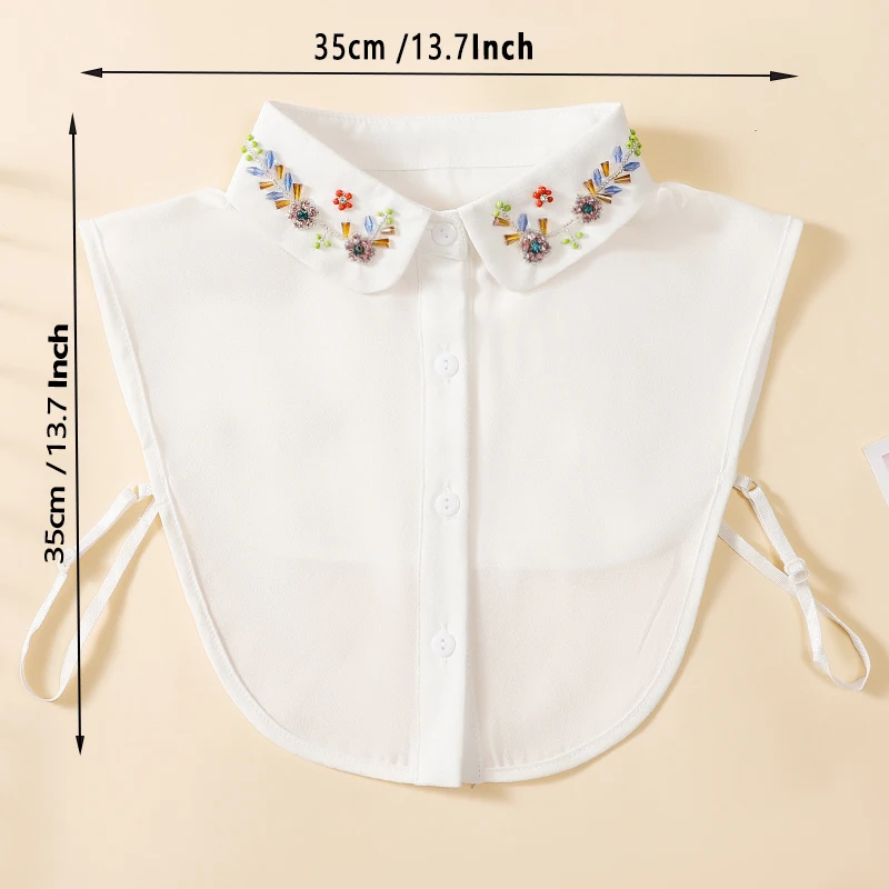 Fake Collar Women Handmade Nail Chiffon