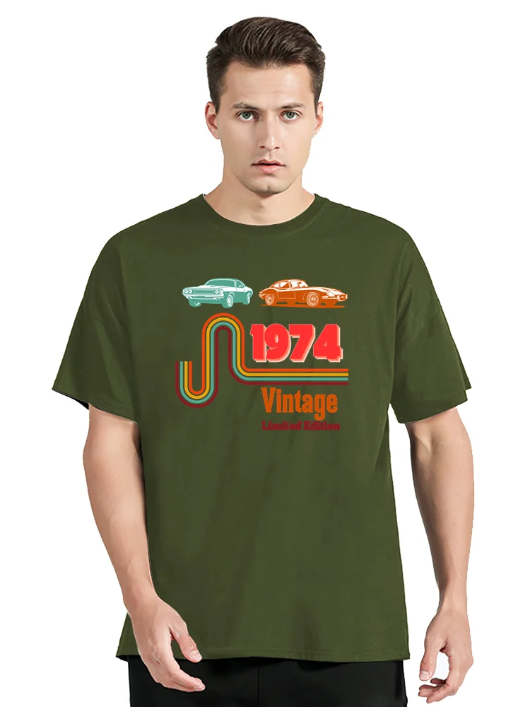 Geboren in Vintage 1974 limitierte Auflage Kassette T-Shirt Sommer mode lässige Herren bekleidung übergroße T-Shirt Tops Baumwolle T-Shirt – Detail 4