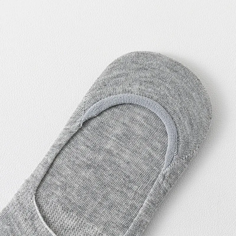 Woman Socks 5 Pairs of WOMEN'S Solid Color Invisible Socks Cotton Silicone Anti Slip Spring Ankle Socks Casual Breathable Thin Boat Socks