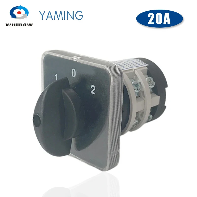 YMZ12-20/2 제조업체 3 위치 20amp 2극 전기 전환 캠 로터리 스위치 메인 셀렉터 LW31