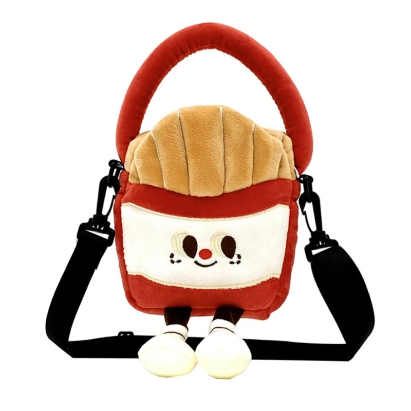 

French Fries Bag for Women Hand-Held Crossbody Bag Plush Shoulder Bag