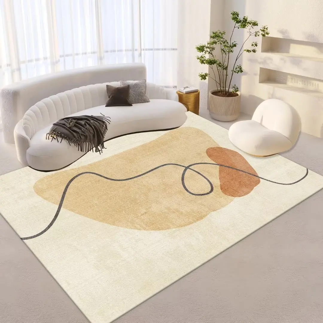 간단한 라인 거실 카펫 홈 Sfa 찻상 담요, Tgirl 침실 침대 담요, 클로크룸 매트, 담요로 덮인