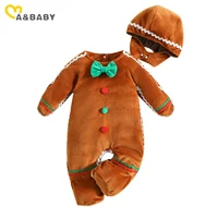 ma&baby 0-24M Christmas Baby Gingerbread Man Costumes  Newborn Infant Boy Girl Baby Romper Hat Long Sleeve Jumpsuit Xmas Clothes 5