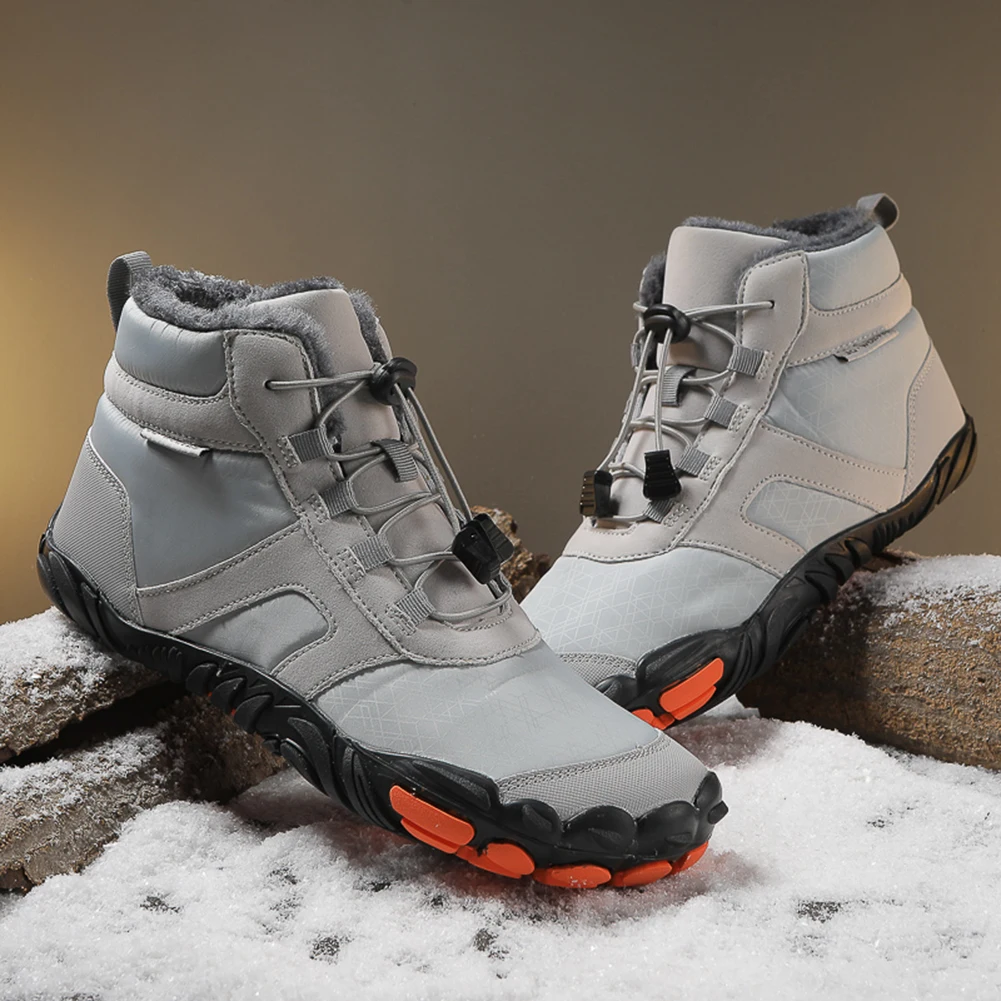 Winter Snow Boots Waterproof Barefoot Hiking Shoes Anti Slip Cold-Proof Trekking Shoes High-Top Booties for Outdoor Travel 3