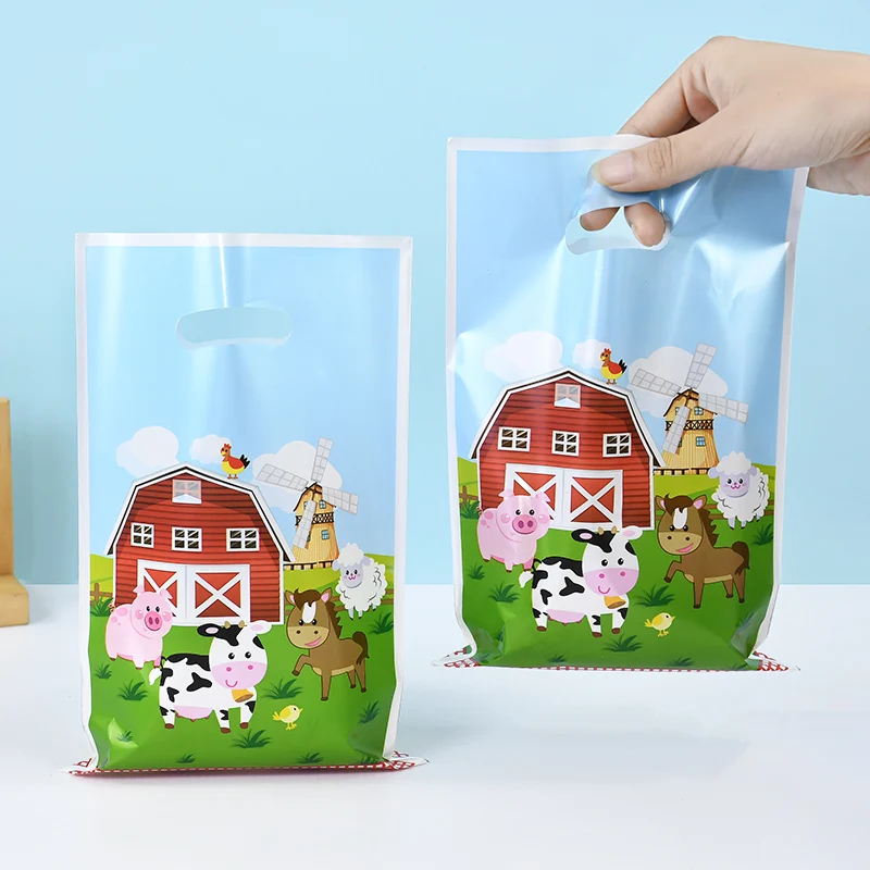 10–30 Stück Bauernhof-Tier-Geschenktüten für Kinder, Bauernhaus, Geburtstag, Party-Dekoration, Gastgeschenke, Goodie-Leckerli-Beutel, Süßigkeiten, Kekse, Verpackungszubehör – Detail 2