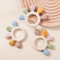 1pc Silicone Teether Baby 0 12 Months Teething Toys Teether Ring Silicone Baby Teether Toys for Toddler BPA Free Baby Toys Gifts 1