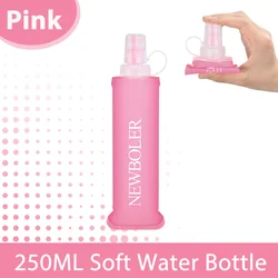 NEWBOLER Portable Collapsible Soft Flask - 150/250/500ml Hydration Water Bottle (BOT200 - 250 - LIGPINK)