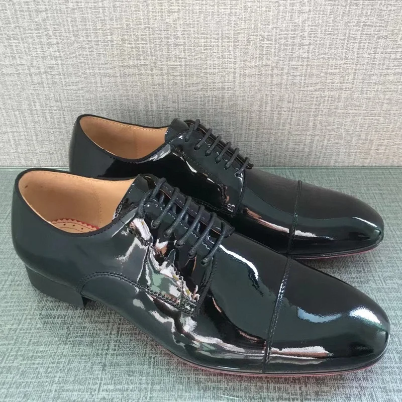 

New Black Patent Leather Formal Shoes For Men Luxury Lace-up Derby Sapato Social Mens Dress Shoes Italian Office Shoes Men