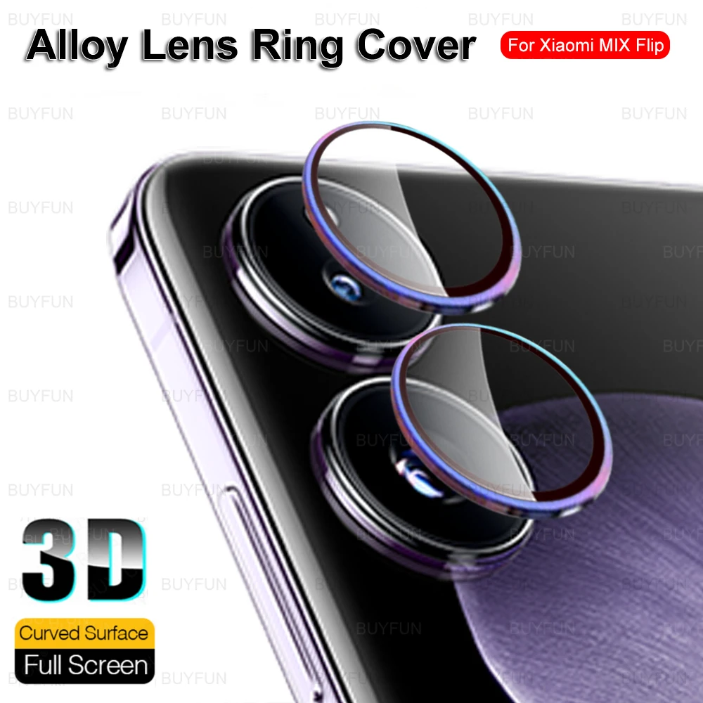Aluminium Alloy Metal Lens Ring Cover with 3D Tempered Glass Camera Protector