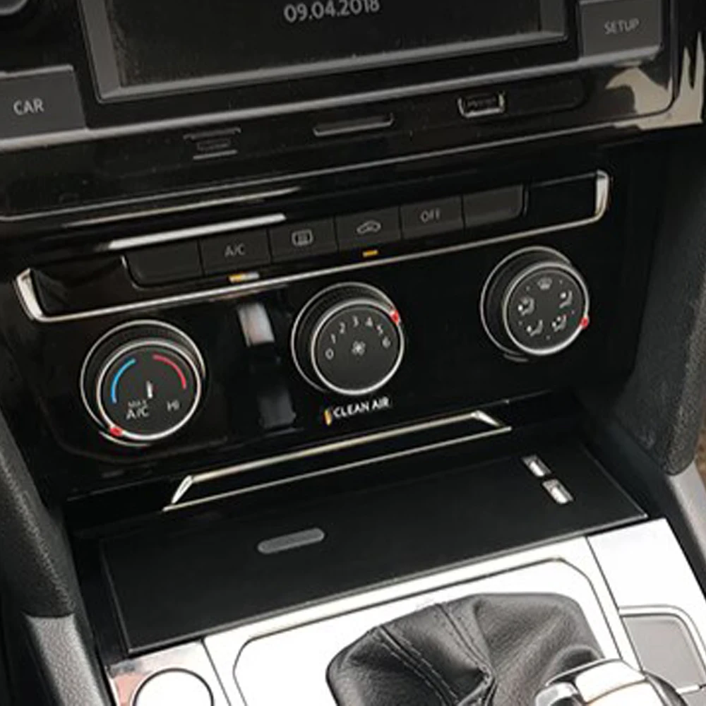 Caricabatterie Wireless Qi Da 15W Per Vw Passat B8 2014-2018 Cc Arteon Fast Phone Charging Pad Supporto Mobile Usb Multi-Port Center Control