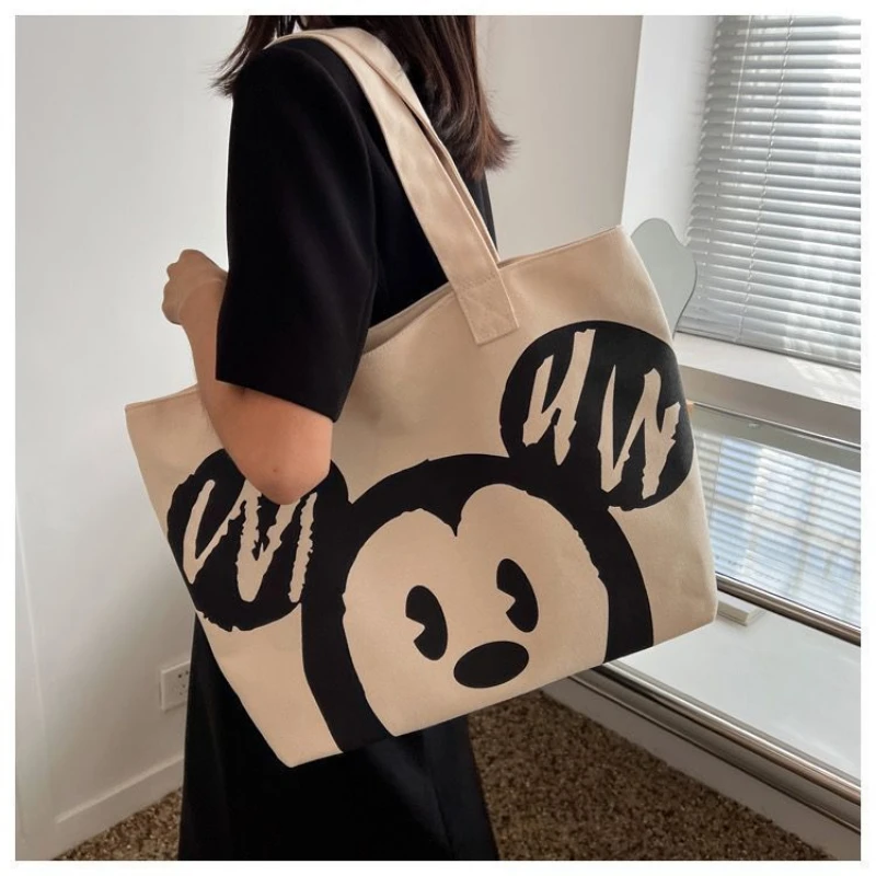 

Disney Ladies Bag Slouchy Mickey All-in-one Graffiti Cartoon Canvas Shoulder Bag Eco-friendly Portable Shopping Storage