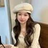 Korean Classic Premium Feel Black Berets Spring Autumn Thin Solid Color INS Trendy Versatile Painter Hat Simple Caps for Women 5