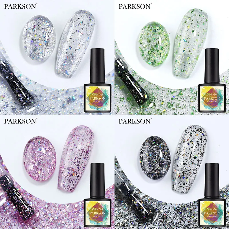 

Parkson Starlight Gel Polish 8ML Sequin Glitter Translucent Long Lasting Soak Off Varnishes LED UV Lacquer Nail Art DIY Manicure