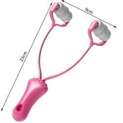360 - Degree Rotating Facial Roller - Y - Shaped Handheld Massager for Lifting and Wrinkle Reduction (Pink)