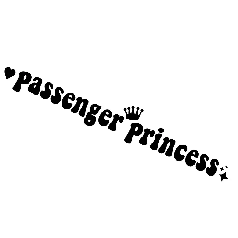 5 Adesivi Divertenti Per Auto 'Passenger Princess', 10x1,6 Cm, In PVC, Per Finestrini E Specchietti, Multicolore