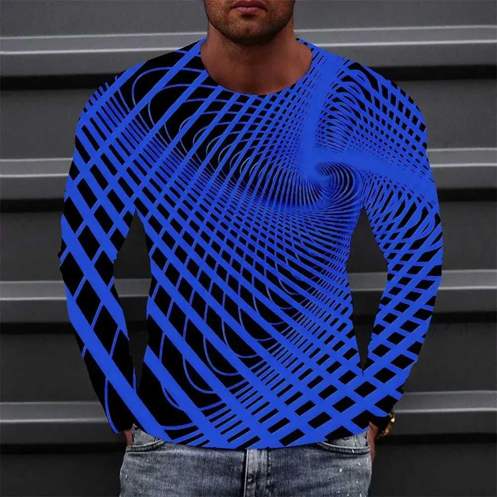 Men's T shirt Tee Graphic Gradient Crew Neck Clothing Apparel 3D Print Outdoor Daily Long Sleeve Print Fashion Designer Vintage