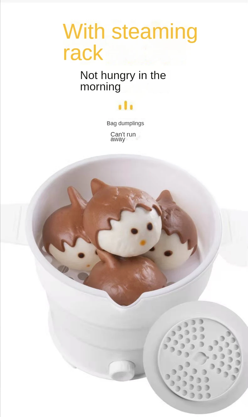 Description Picture 6 of itemFolding Silicone Electric Kettle Travel Water Heating Boiler Noodles Soup Pot Food Cooker Hotpot Cooking Skillet