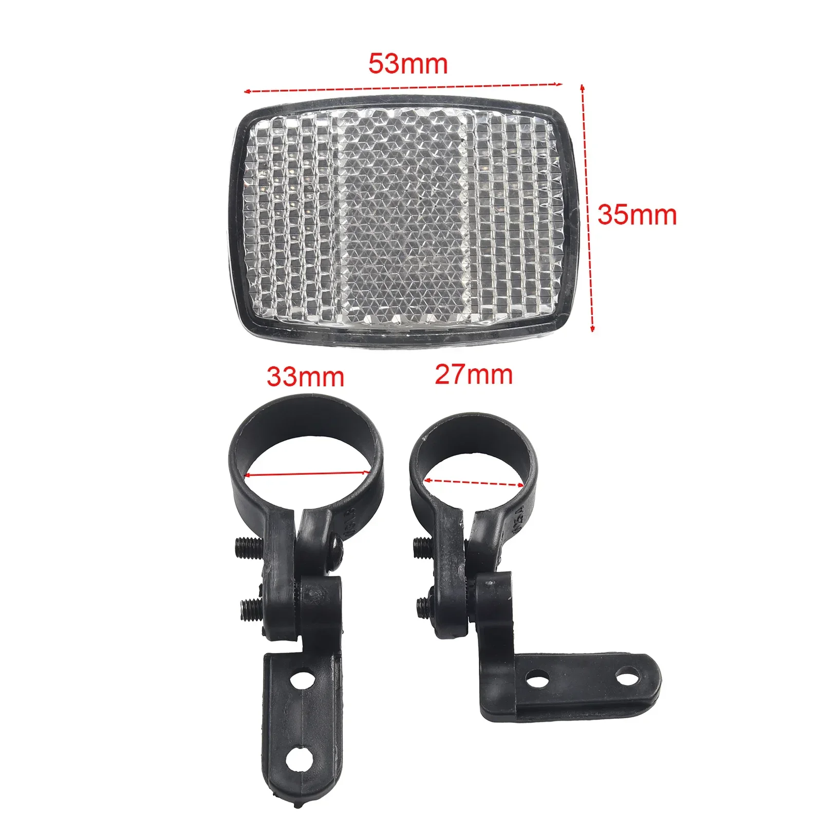 2 Pack Front & Rear Bike Bicycle Reflector Set Red & White Mounting Bracket bike accessories
