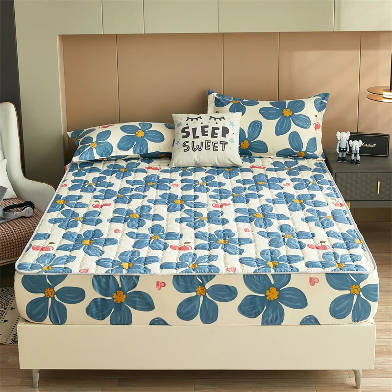 Polyester Mattress Cover Bedspread Elastic Band Quilted Sheet