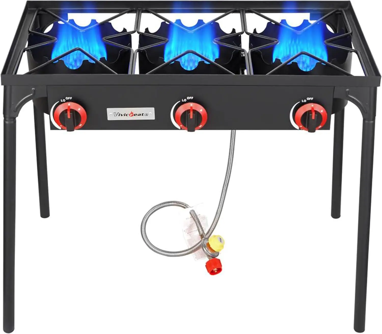 pressure Propane Stove, 28 Inch Tall Camping Stove with cast iron burner 105000 BTU power, Stable Legs