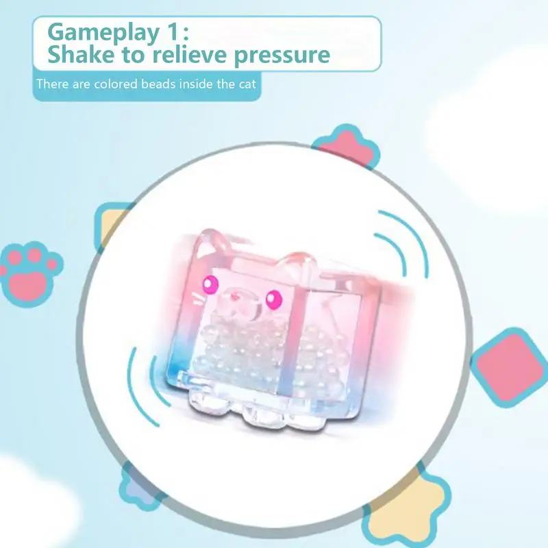 Stackable Building Blocks Clear Cat Cube Ornaments Cute Bookshelves Ornament Animal Stacking Decor Toy High Collection Value