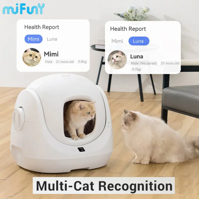 

MIFUNY Self Cleaning Cat Litter Box Automatic Cat Litter Basin Intelligent Cat Toilet Oversized Electric Fully Enclosed Bedpans