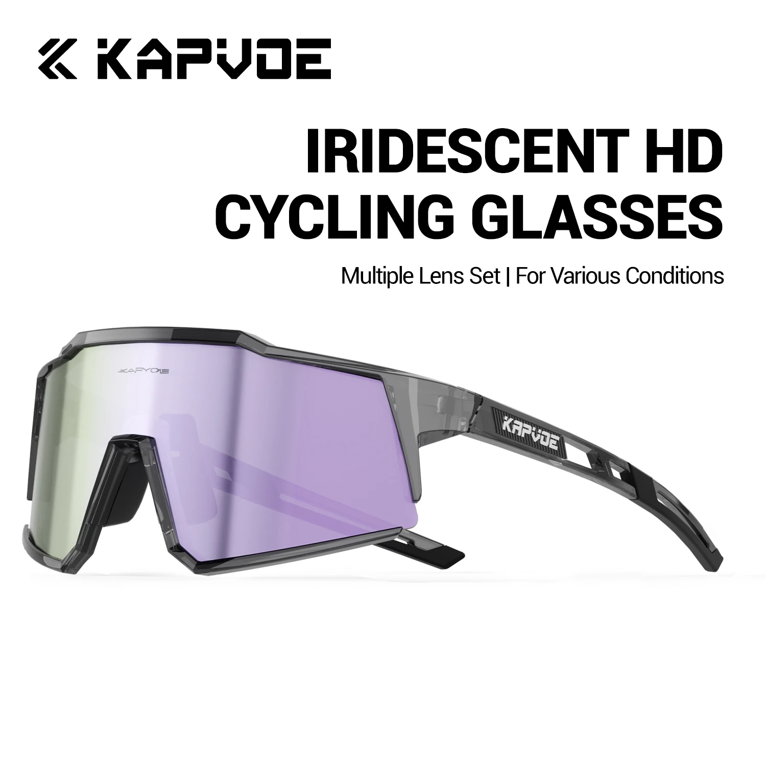KAPVOE UV400 등산용 선글라스 야외 스포츠 사이클링 및 하이킹 안경 세련된 운전용 선글라스 MTB 레이싱 안경