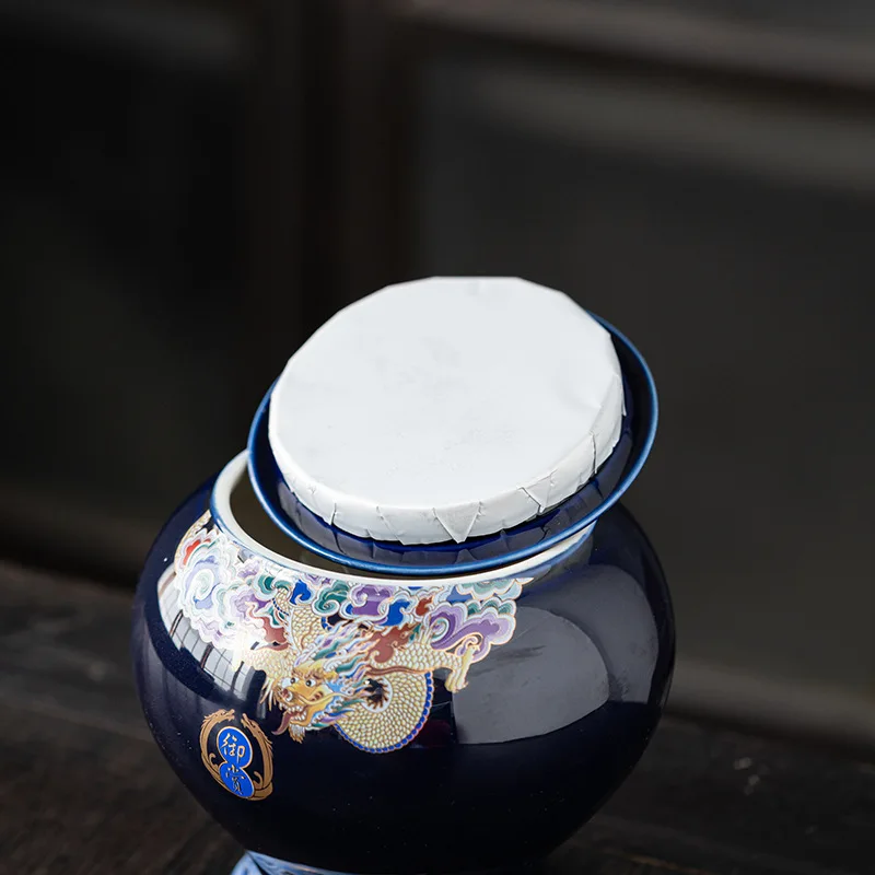 Ceramic Tea Pot Tea Caddy Porcelain Sealed Storage Tank Chinese Vintage Bottle Household Storage Container Home Decoration tea canister