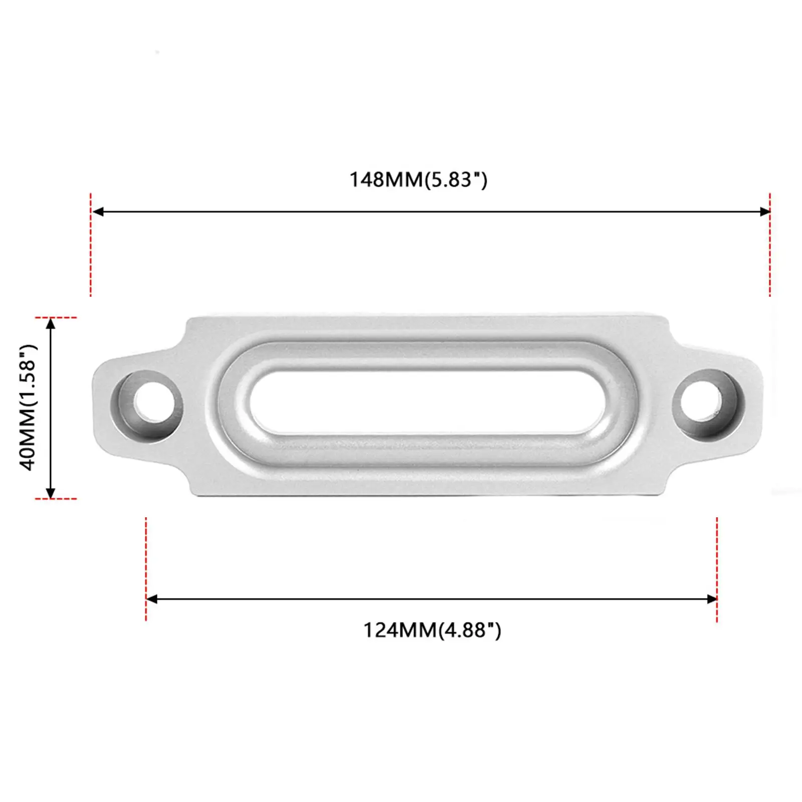 Winch Fairlead Sturdy 124mm Aluminum Hawse Fairlead for Synthetic Rope