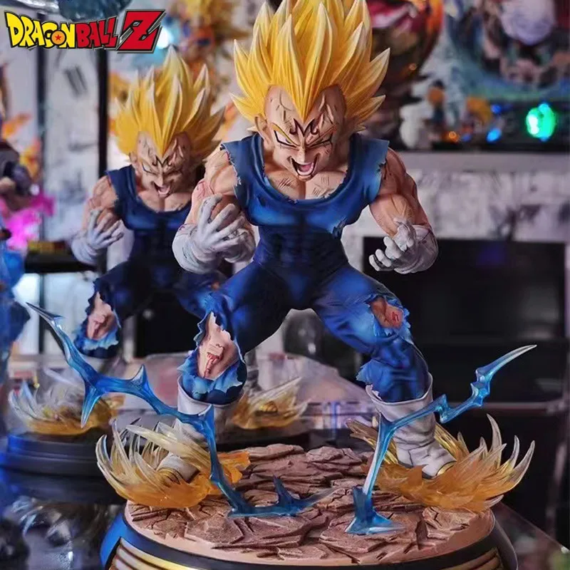 Dragon Ball Vegeta Squatting Demonize Battle Damage Figure Autodistruzione Majin Vegeta Figurine Pvc Action Figures Collection Toy