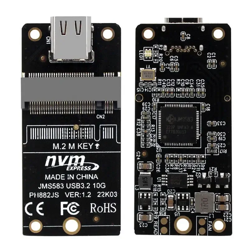 TYPE-C to M.2  NVME SSD  NVMe Ŭ, M.2 to USB 3.2, C Ÿ  M.2 SSD 2230 2242 2260 2280 JMS583