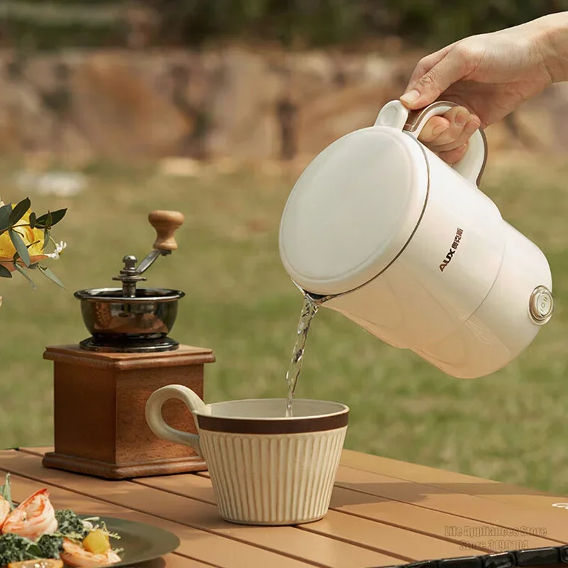 800ML Electric Cooking Pot Foldable Hotpot Portable Multicooker Split Type Electric Kettle Frying Pan For Home Travel Office 4