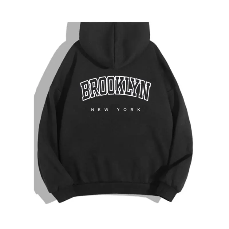 Brooklyn Letter Print Hoodies Girl Graphic Sweatshirt Harajuku Streewear Autumn Winter Clothes Causal Female Y2K Women's Hoodies 5