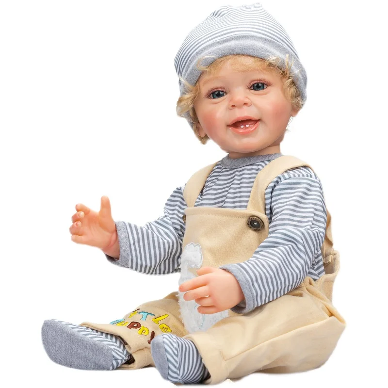 

22 Inch Full Body Silicone Vinyl Doll Boy Bebe Reborn Doll Alive Realistic Newborn Baby Soft Touch Creative Children Gift Toys
