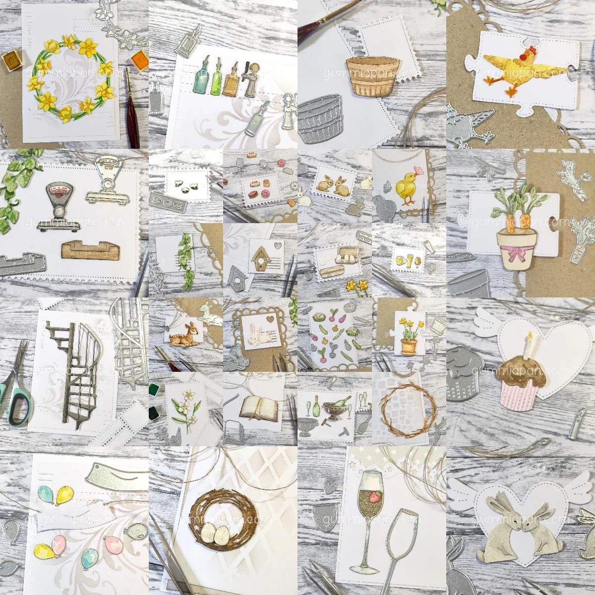 Stairs and Balloons Green Leaves Metal Cutting Dies Scrapbook Diary Decoration Stencil Embossing Template DIY Greeting Card