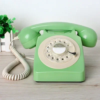 Telefono Fisso Rotante Retrò In Stile Vintage – Con Altoparlante E Suoneria Meccanica, Colore Beige/bianco