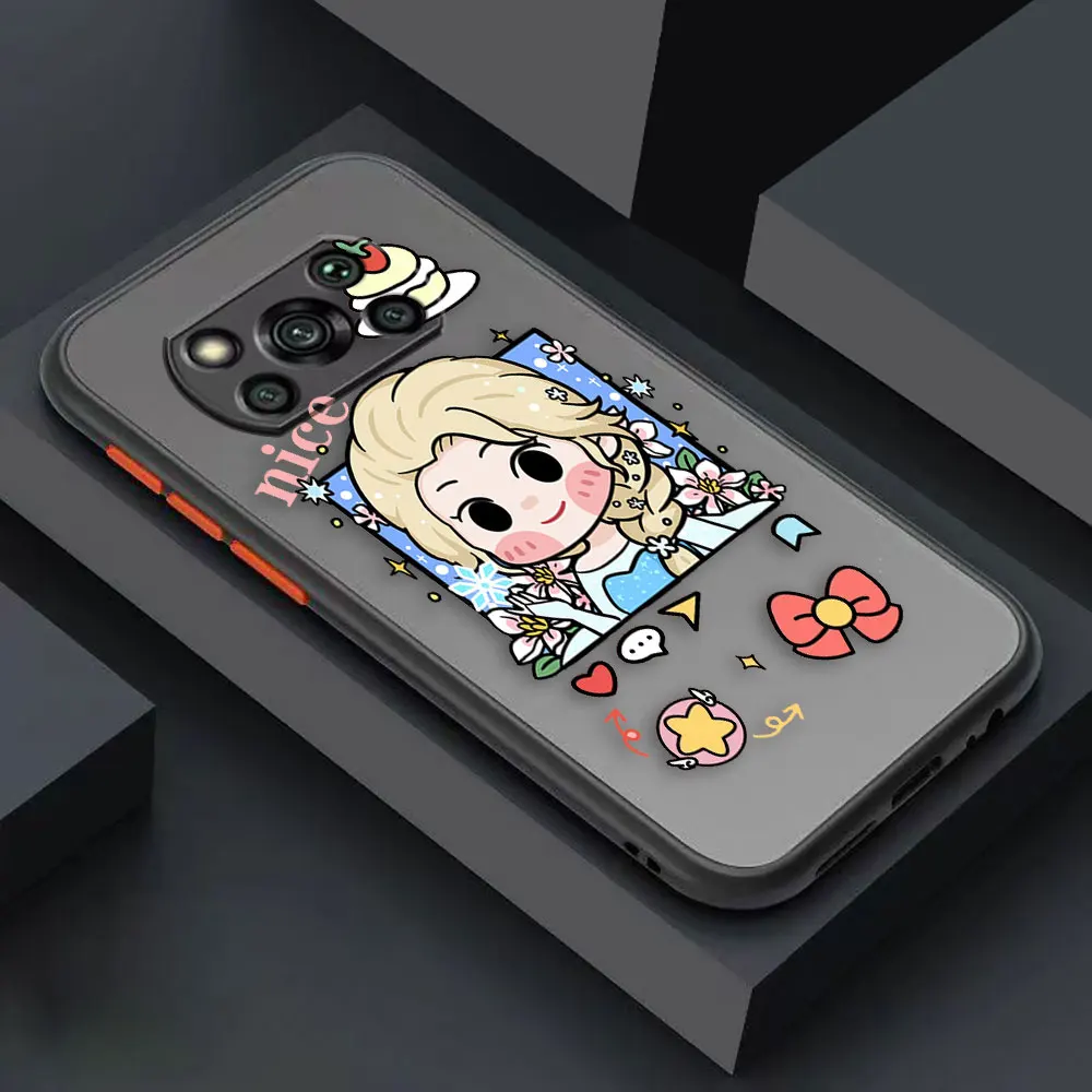 thumbnail image 1 of Matte Case for Xiaomi POCO X4 X3 X2 M4 M3 M2 F4 F3 GT F2 C40 CC9 PRO 4G 5G MIX4 CIVI Case Funda Shell Cartoon Anime Snow White, 1 of 5
