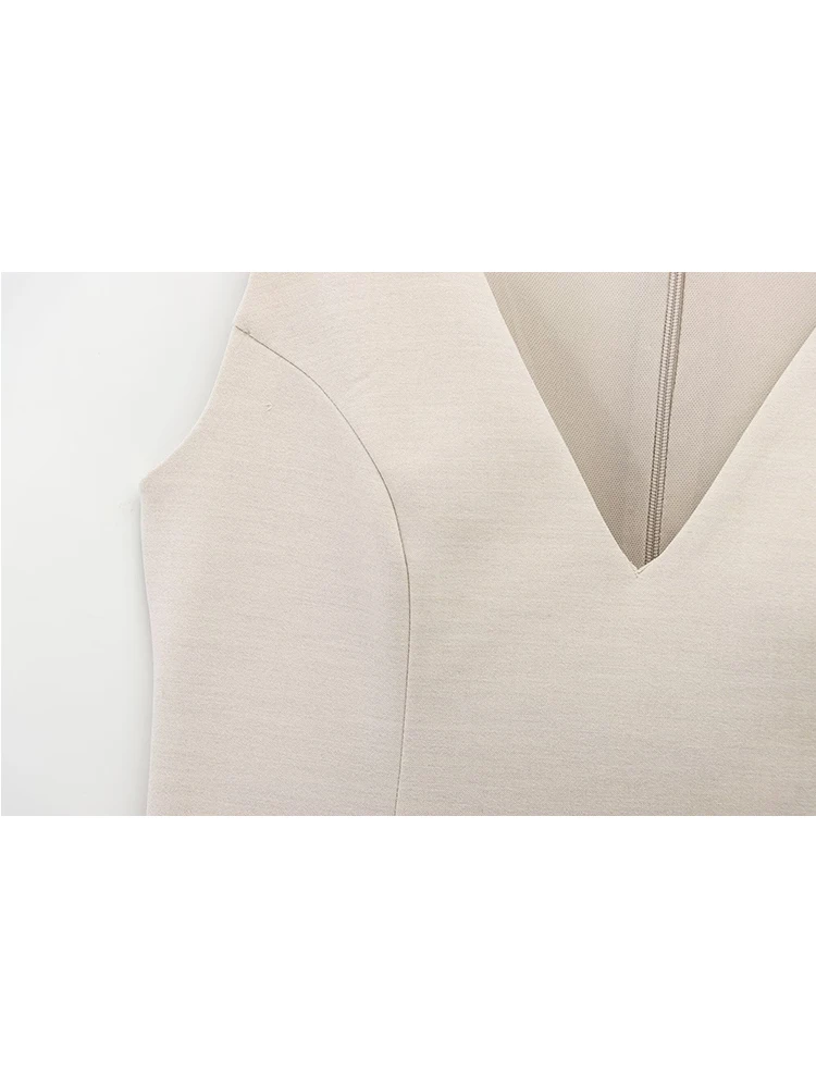 TFMLN Women Solid Skirt Hem Tops Spring Summer Fashion Chic Sleeveless V-neck Flip Pockets Shirts Sweet Lady Causal Tops