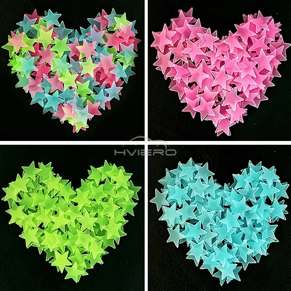 Stelle luminose per cameretta dei bambini, 400 pezzi, autoadesive, per parete e soffitto, stelle luminose per cameretta dei bambini, cielo stellato, adesivi luminosi, stelle fluorescenti