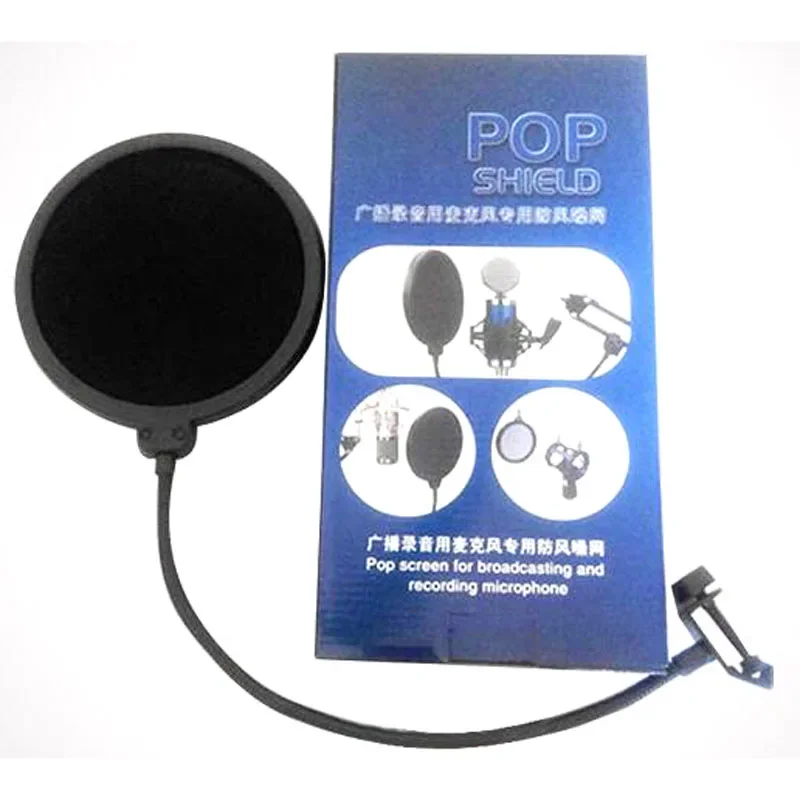 

Двойной микрофон Pop Filter Blowout Cover сеть караоке вещание звукозапись микрофон ветрозащитная сеть консольный кронштейн