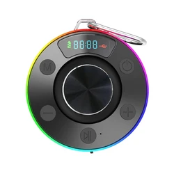Portable Waterproof Bluetooth Shower Speaker with FM Radio and Suction Cup for Travel and Outdoor Adventures (Blue)